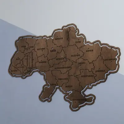 Карта Украины из дерева на стену