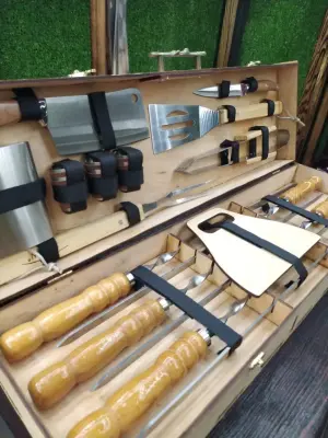 Набір шампурів, Bbq-box - 1, набір для пікніка, шашличний набір, подарунок чоловіку, подарунок