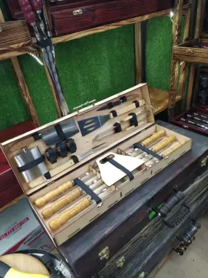 Набір шампурів, Bbq-box - 1, набір для пікніка, шашличний набір, подарунок чоловіку, подарунок