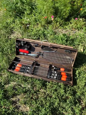 Bbq-box-2, Набір шампурів, шампури у кейсі, подарунок, подарунок чоловіку, bbq, grill