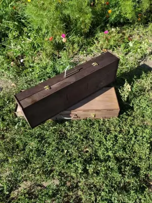 Bbq-box-3, набор шампуров, шампура в кейсе, шашличный набор, набор для пикника